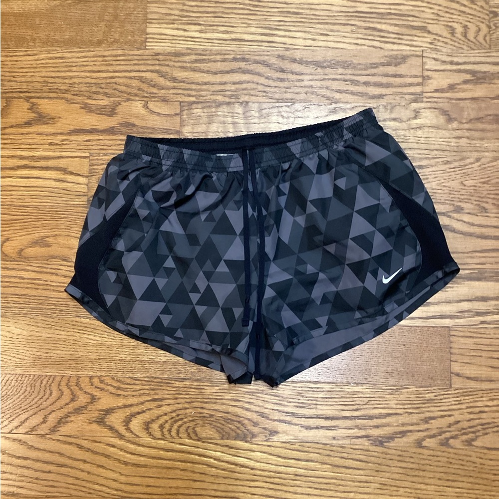 Nike running shorts. Black/gray geometric. Size Medium